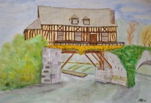 Aquarelle n°24 : "Le vieux moulin à eau de Vernon"