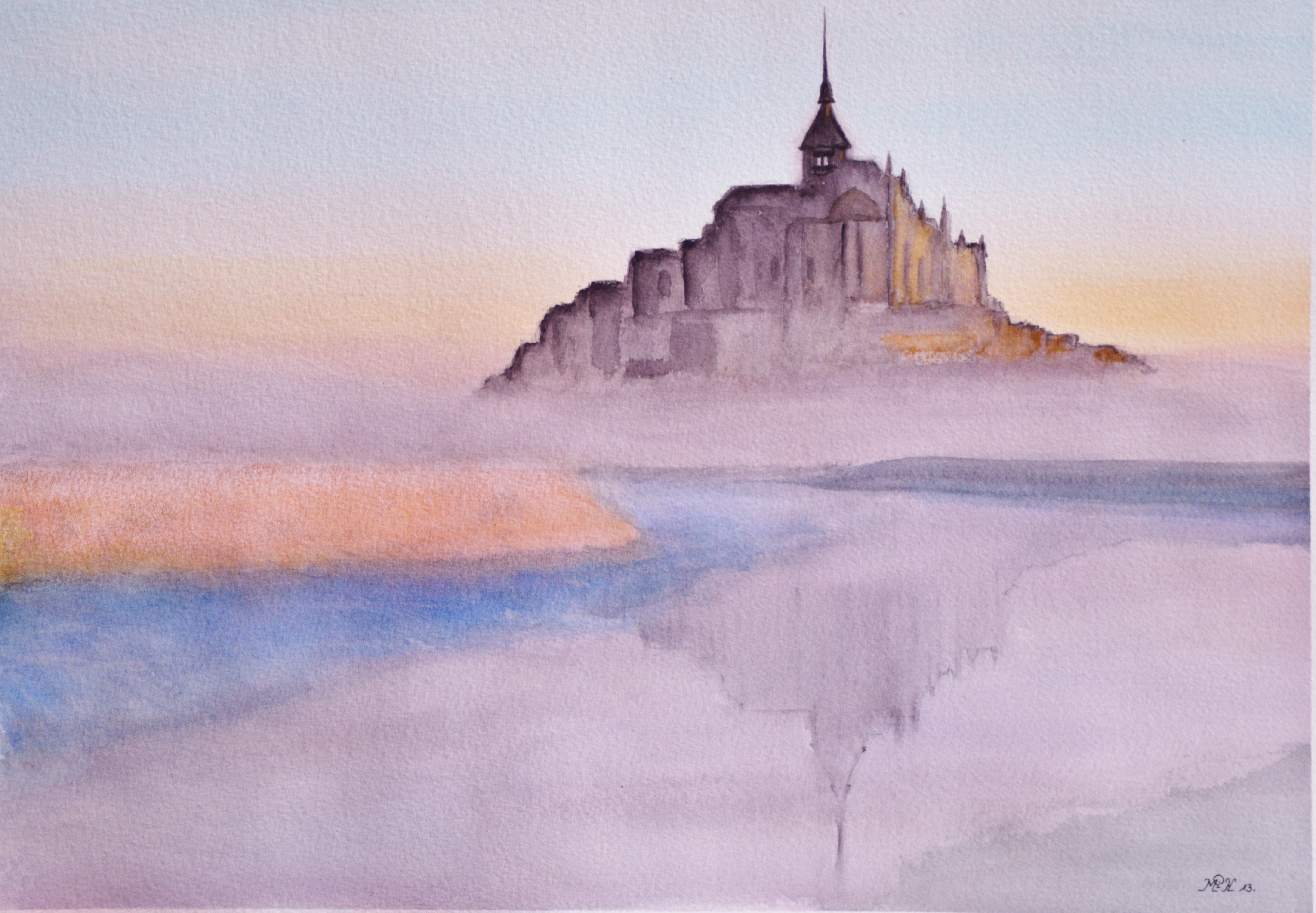 Aquarelle n°43: " Le Mont Saint-Michel "