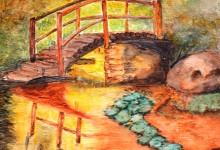 Aquarelle n°46 "Le petit pont de bois"